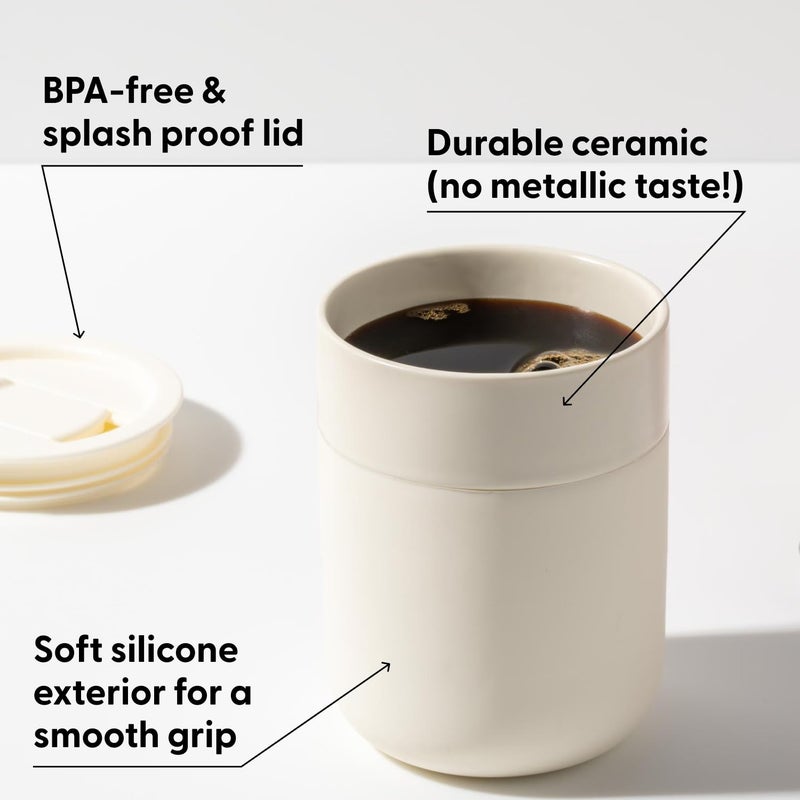 WP W&P Porter Ceramic Mug w/ Protective Silicone Sleeve, Mint 12 Ounces | On-the-Go | Reusable Cup for Coffee or Tea | Portable | Dishwasher Safe - Image 3